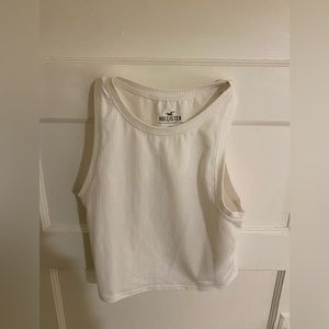 3 hollister high neck tank tops, black white brown size medium